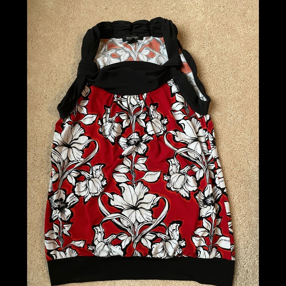 Red floral top